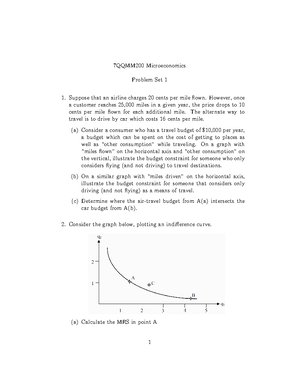 Problem Set 2 - tutorial - 7QQMM200 Microeconomics Problem Set 2 An ...