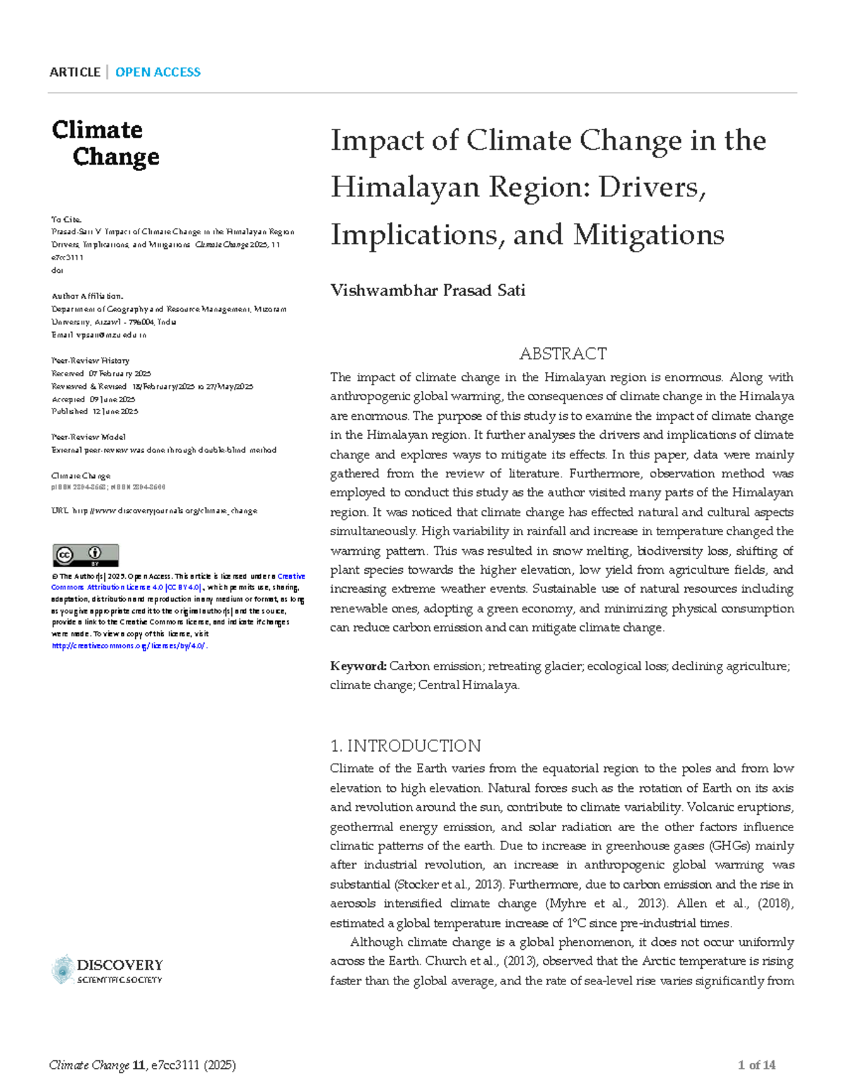 Impact of Climate Change in the Himalayan Region: Drivers & Mitigations ...