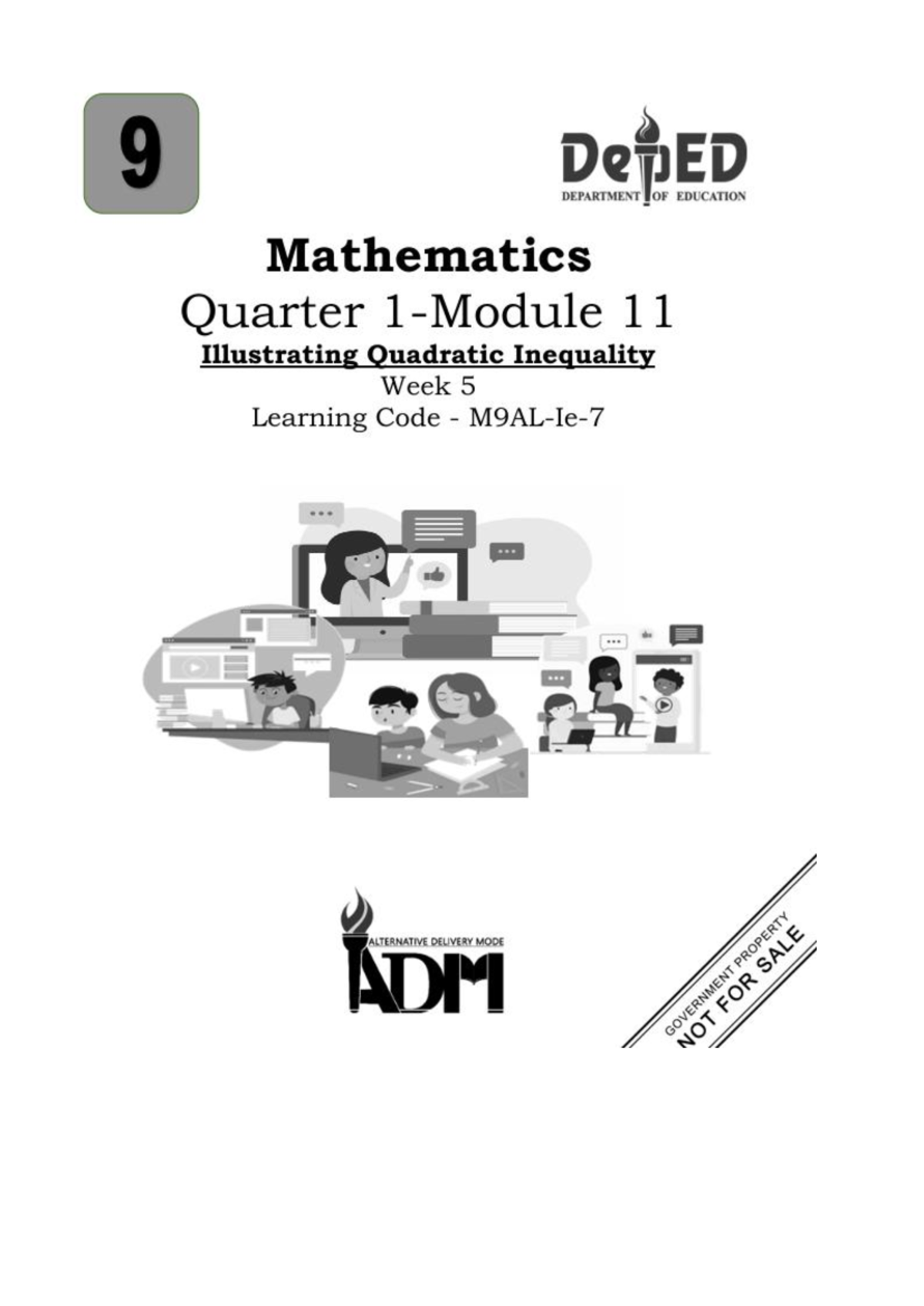 MATH 9 Module: Illustrating Quadratic Inequality - Week 5 Activities ...
