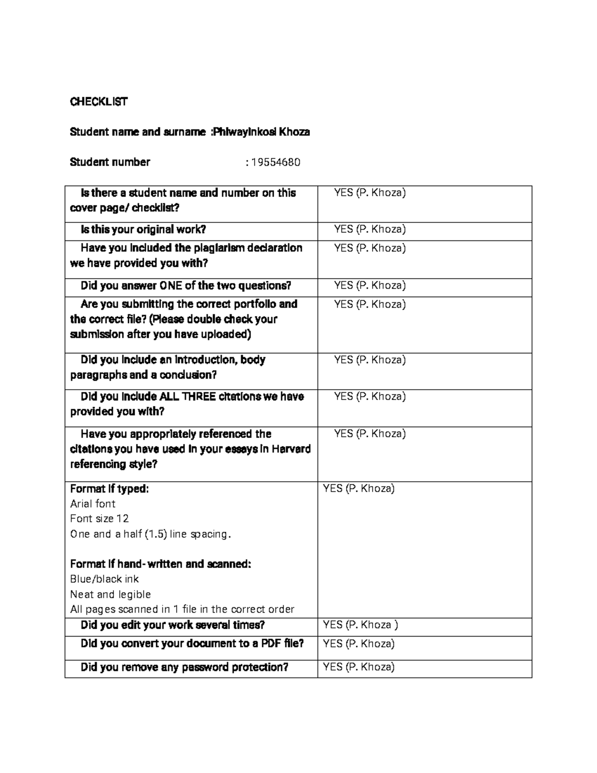 ENG1503 Final Exam Checklist and Plagiarism Declaration - Studocu