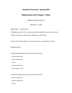 Mathematics 244 Chapter 6 Syllabus - Stanford University - Spring 2023 ...