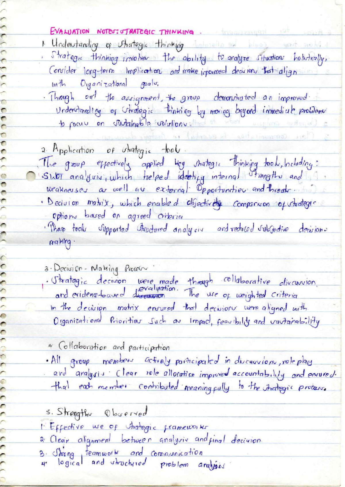 Evaluation Notes: Strategic Thinking 20260112 - Group Analysis & Tools ...