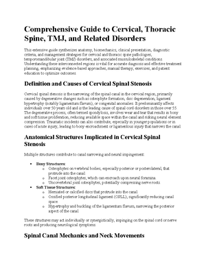 Comprehensive Overview of Cervical & Thoracic Spine Disorders ...