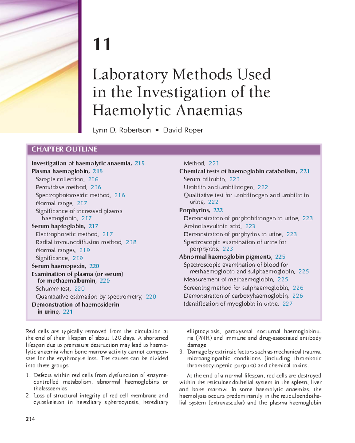 Laboratory Methods for Investigating Haemolytic Anaemia (Dacie & Lewis ...