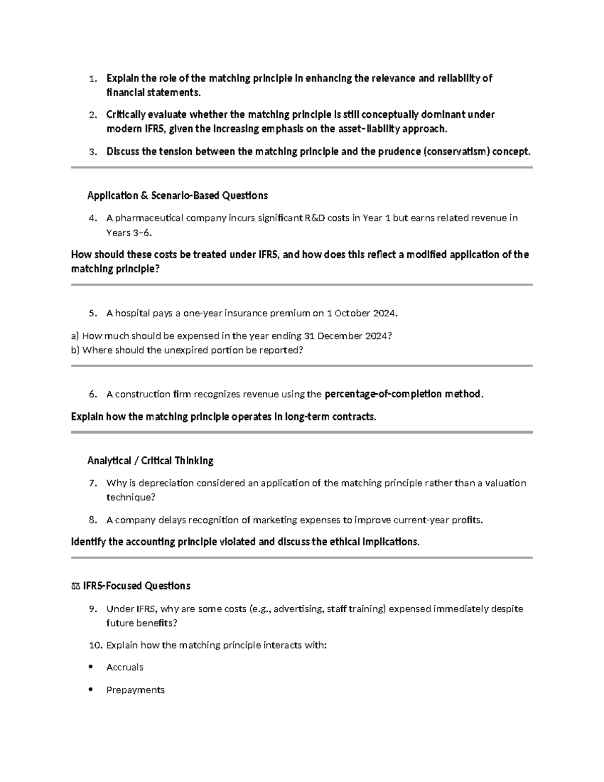FMA - Revision Questions on Matching Principle and Full Disclosure ...