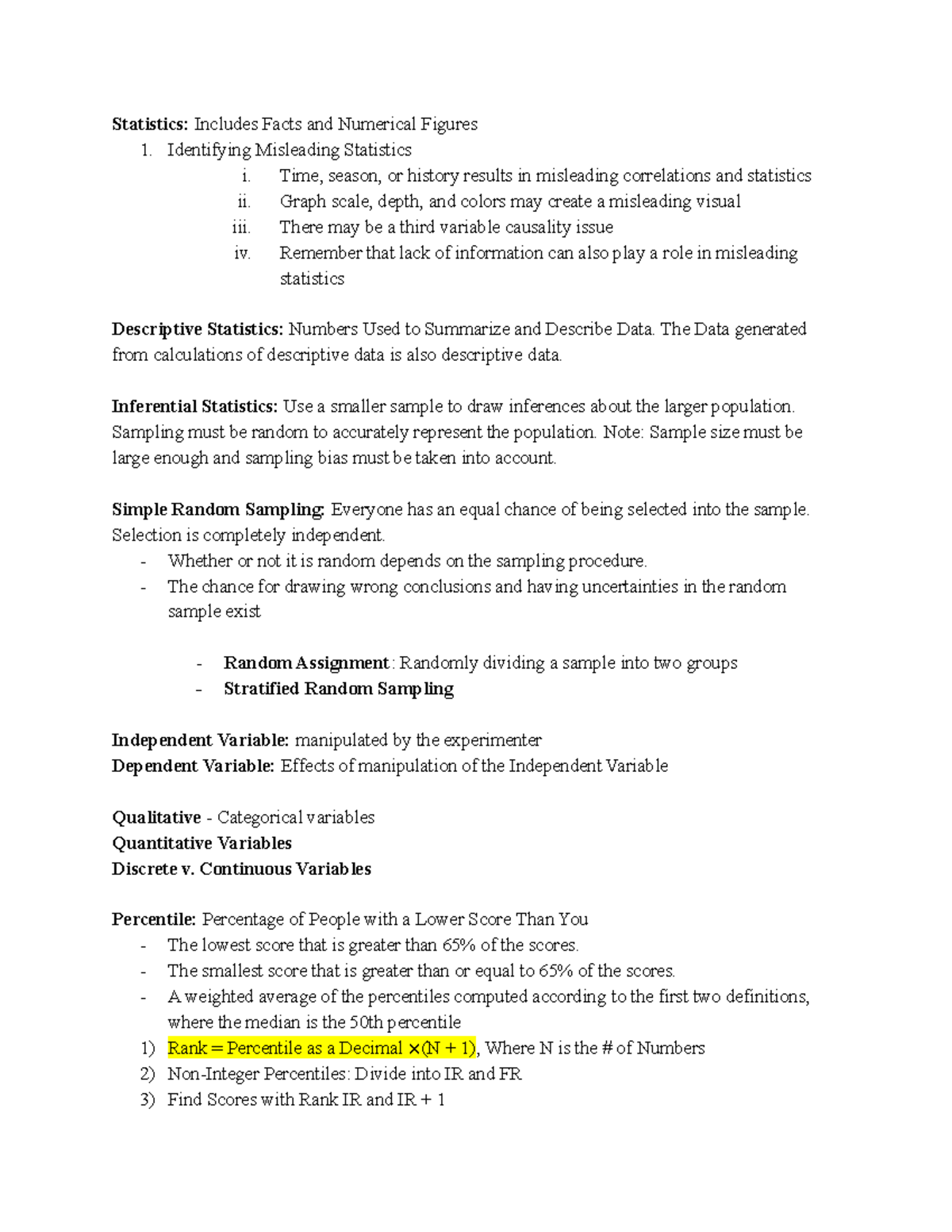Psych Stats 101: Comprehensive Study Guide for Midterm Exam - Studocu