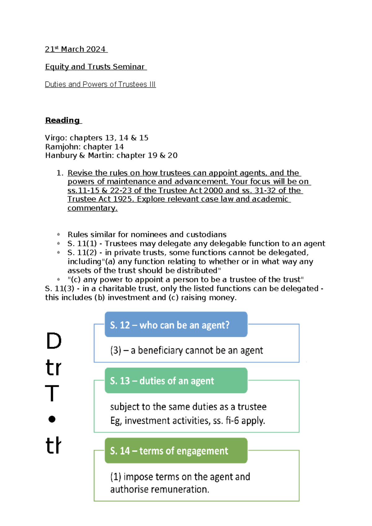 21st March 2024 Equity and Trusts Seminar Duties and Powers of Trustees ...