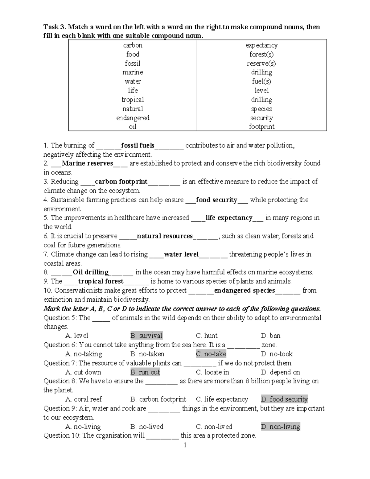 Task 3: Compound Nouns and Linking Words - Bt 11-10 - Studocu