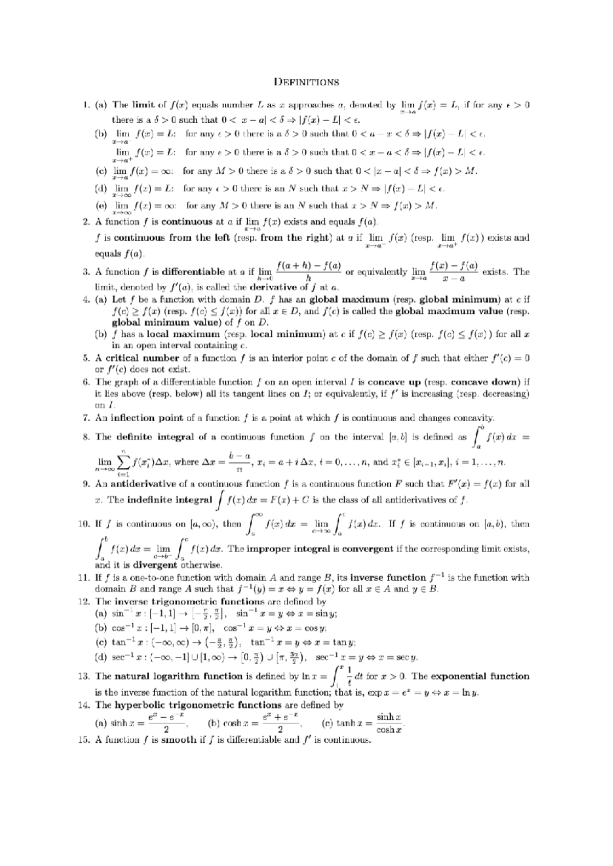 Math - Summary Calculus - MA1102R - Studocu