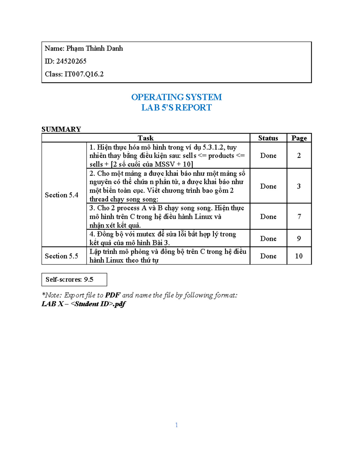 LAB 5 - IT007.Q16.2 Operating System Lab Report on Synchronization ...