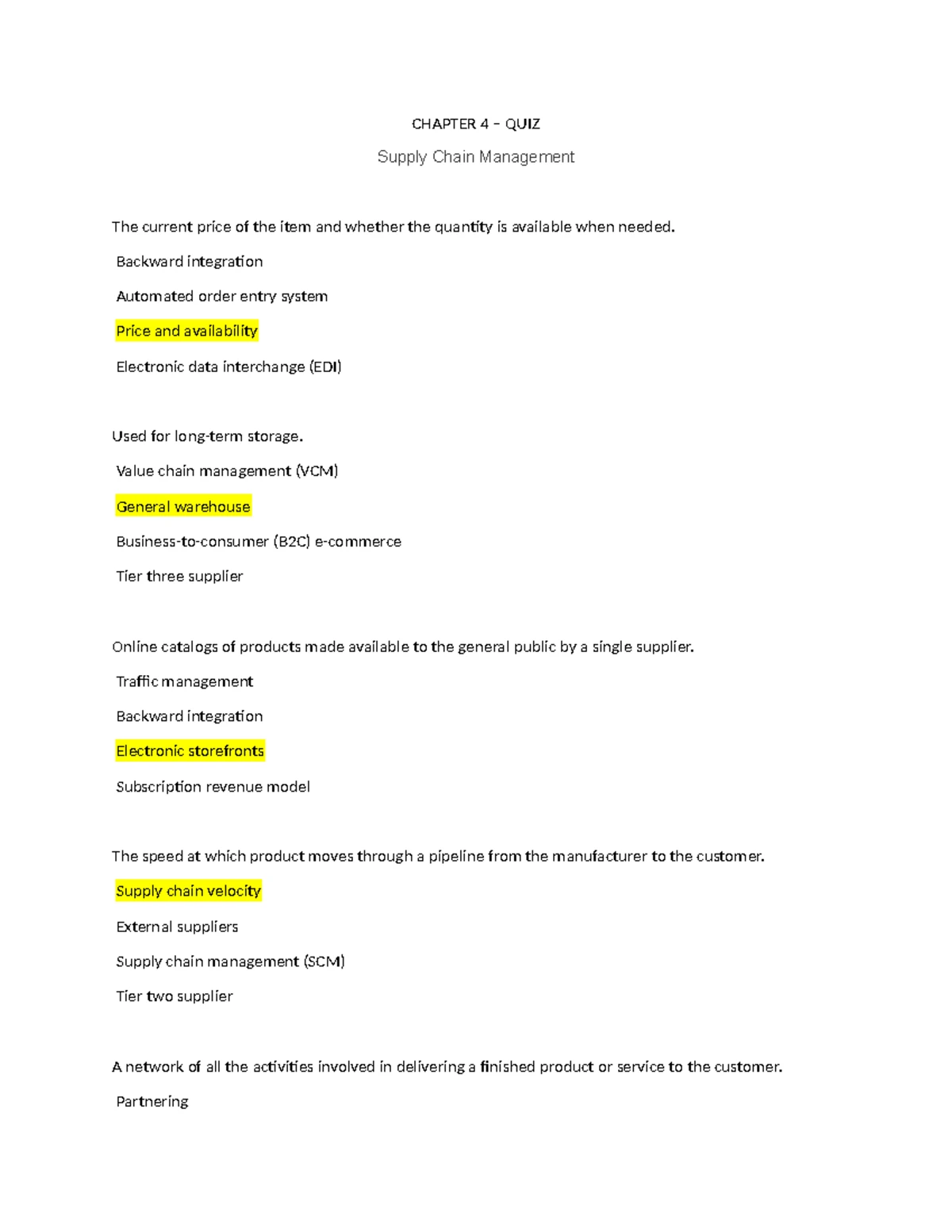 Chapter 5 - Total Quality Management Quiz Notes - Studocu