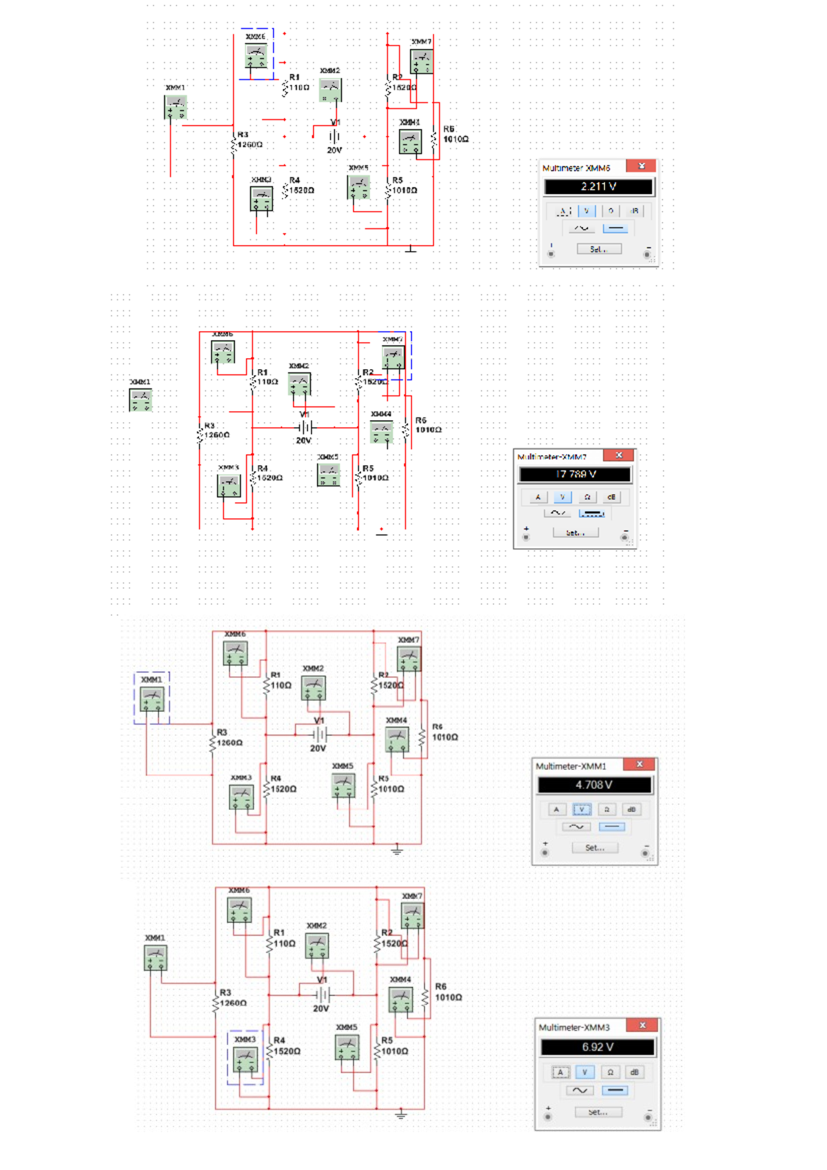 Practica 2 circuitos - Circuitos Eléctricos - XMM6 XMM7 XMM2 R1 R2 XMM1 ...