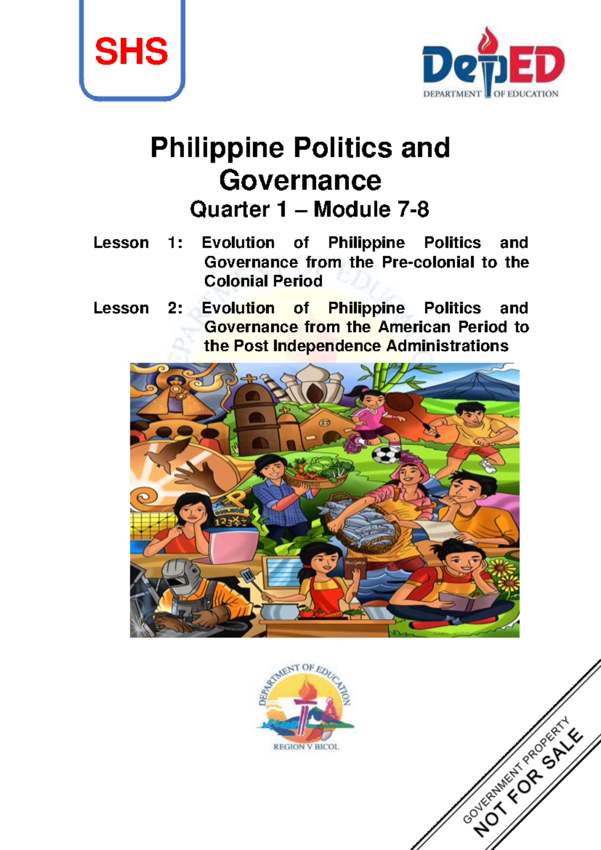 PPG Q1 Module 7-8: Evolution of Philippine Politics & Governance - Studocu