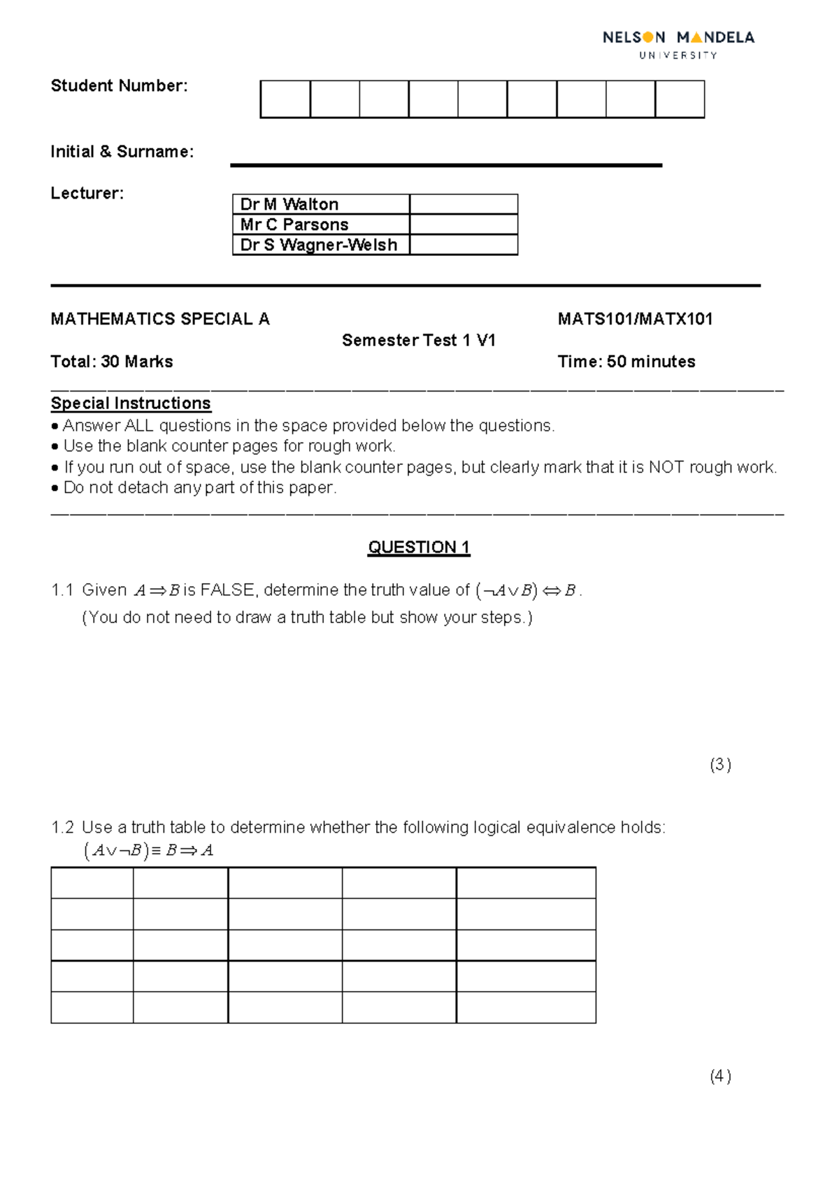MATS101 Semester test 1 2024: Mathematics special exam notes - Studocu