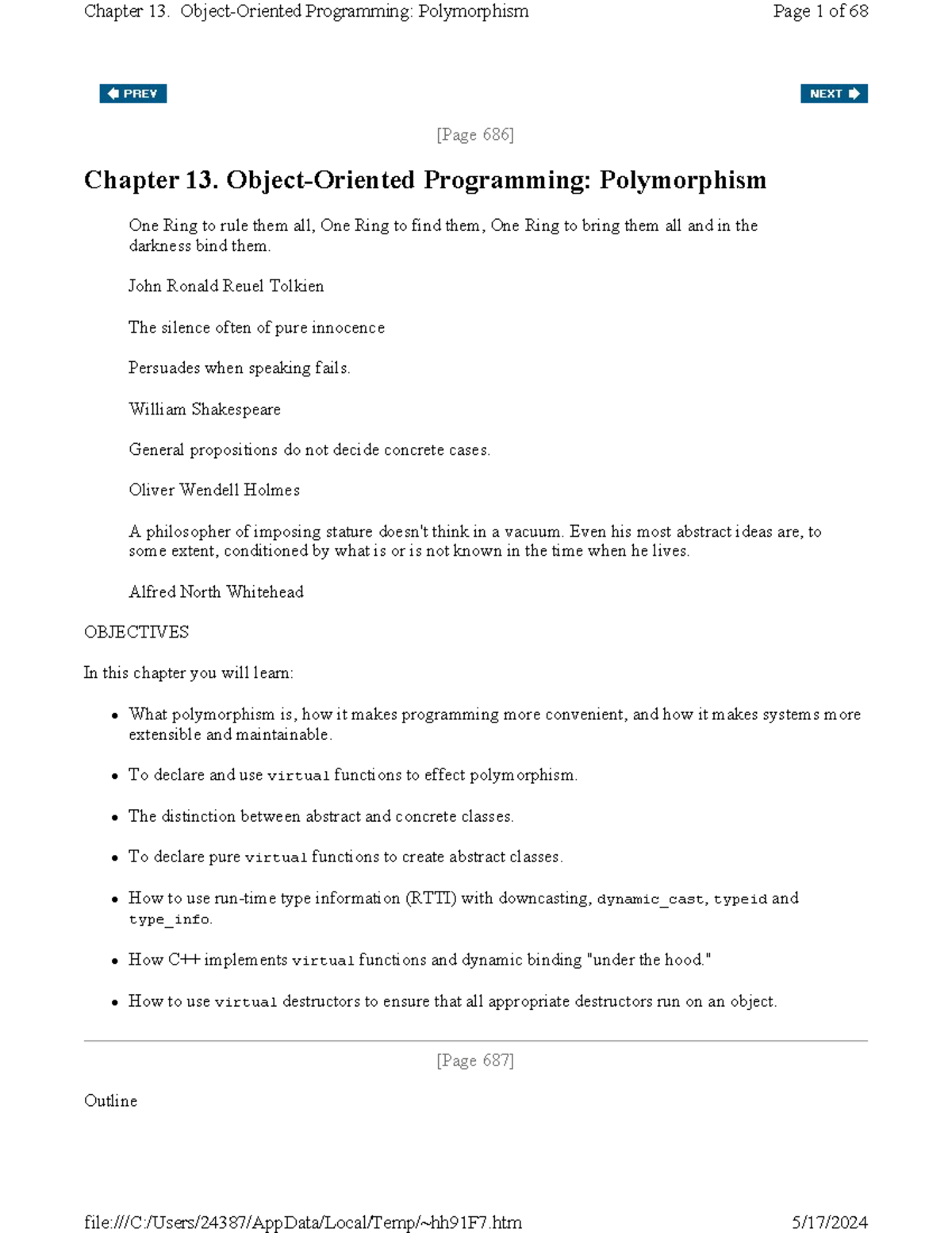 Chapter 13: Programming - Polymorphism in C++ (CS101) - Studocu
