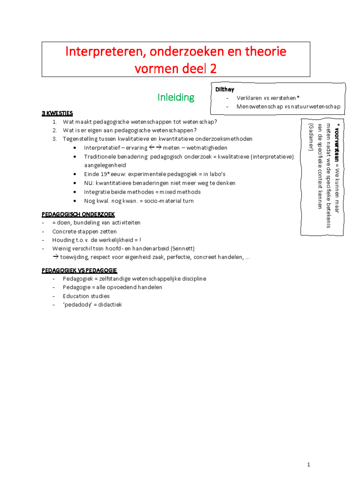 Samevatting interpreteren - Interpreteren, onderzoeken en theorie ...