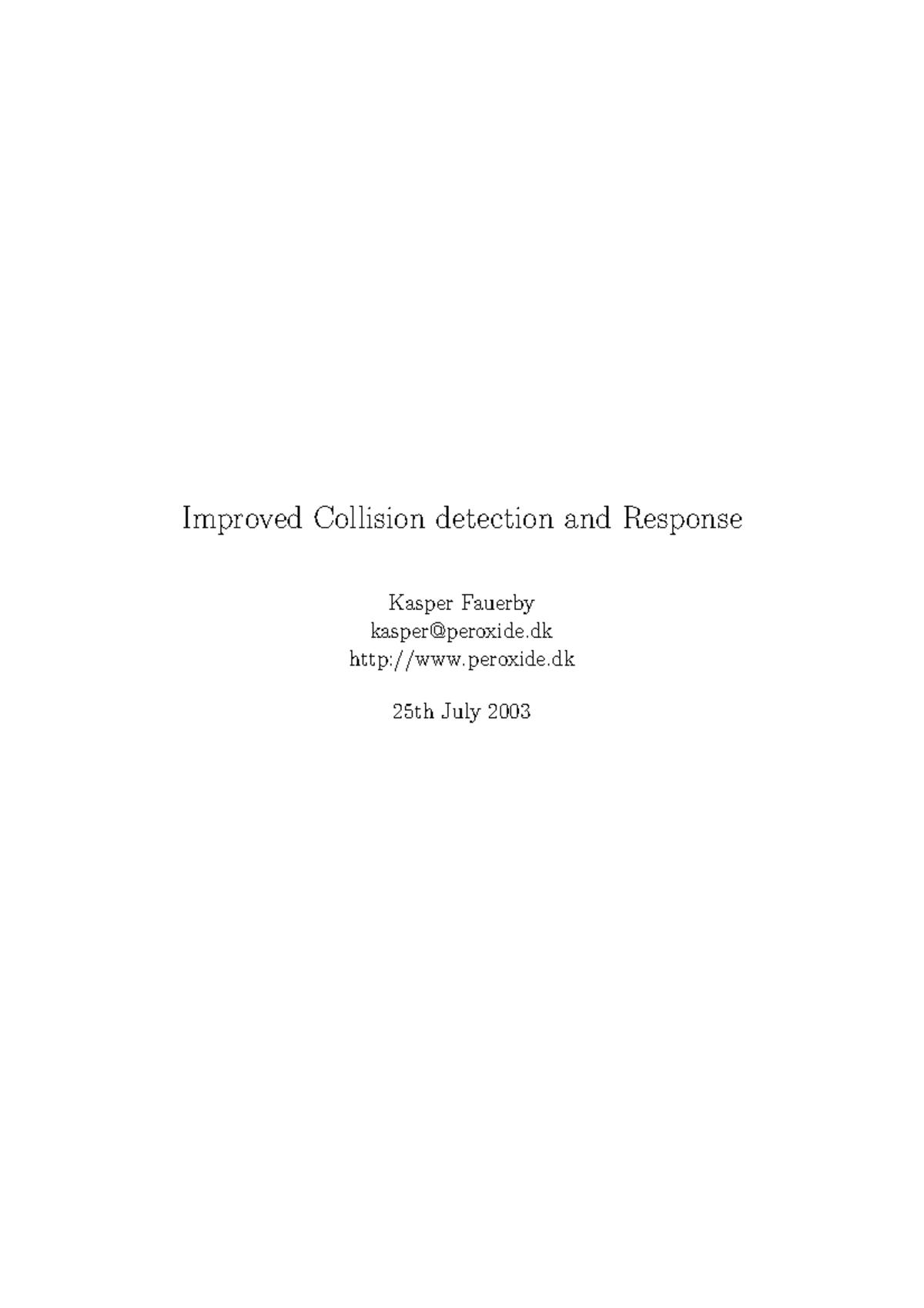 Collision Detection and Response Algorithm - CS101 Lecture Notes - Studocu