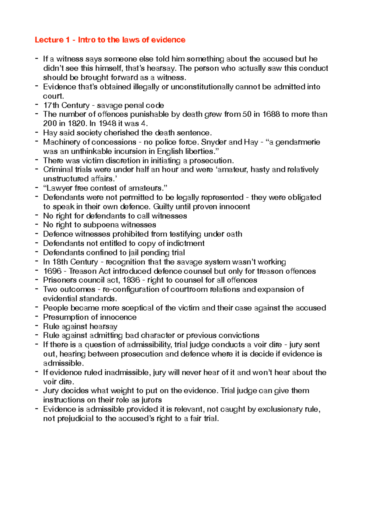 Law of Evidence 2022: Lecture Notes on Hearsay and Expert Testimony ...