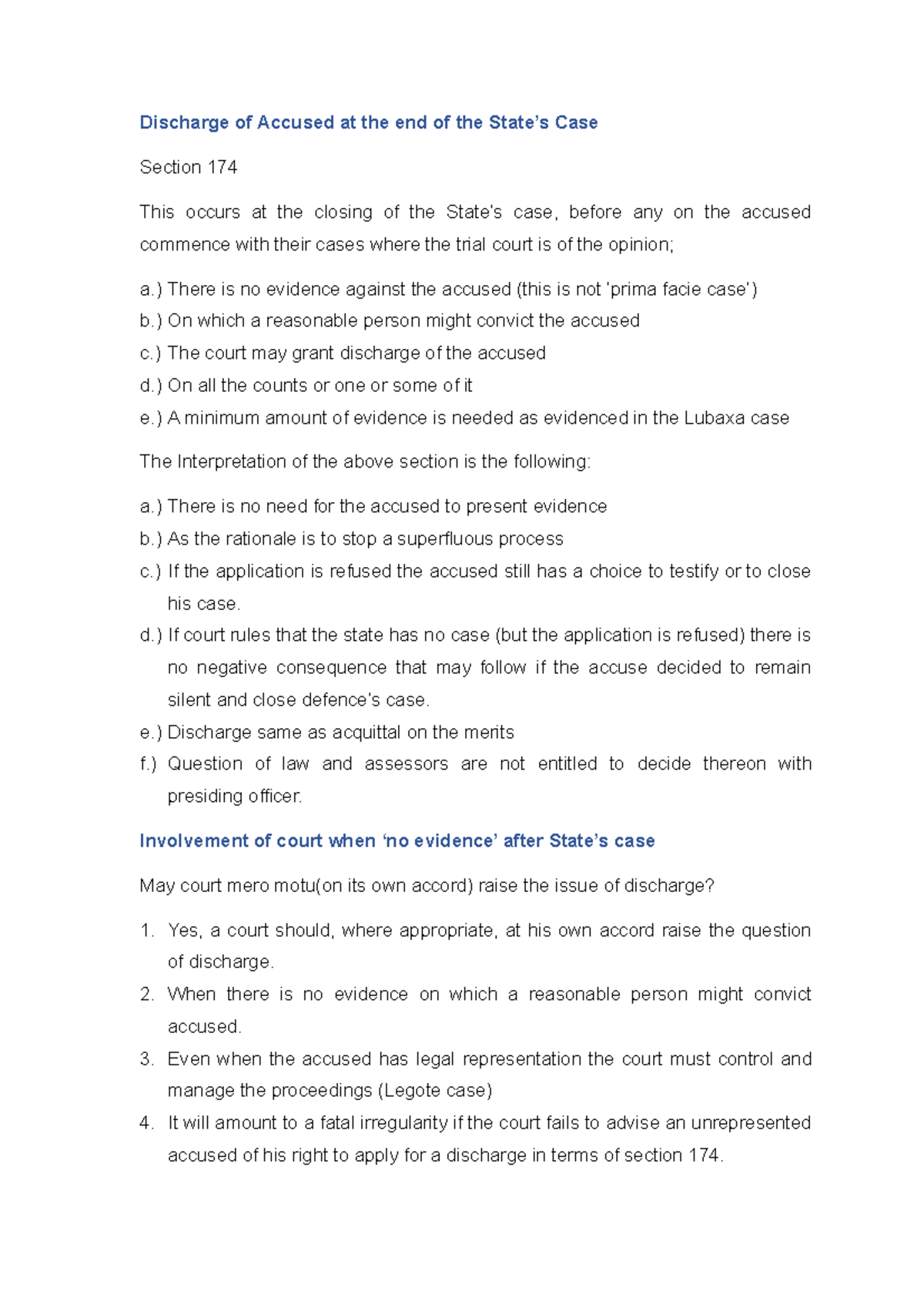 Discharge of Accused Under Section 174: Understanding Key Legal ...