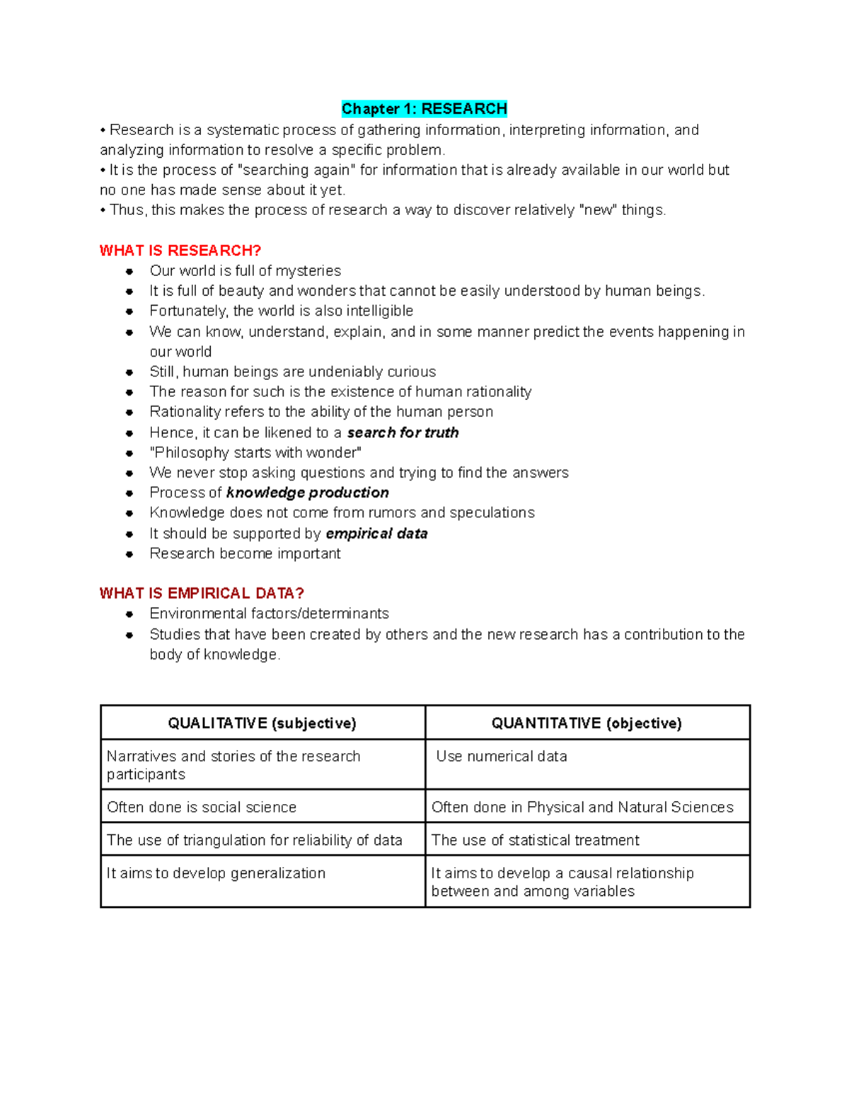 Research 1: Chapter 1 - Understanding Research Methodologies and Data ...