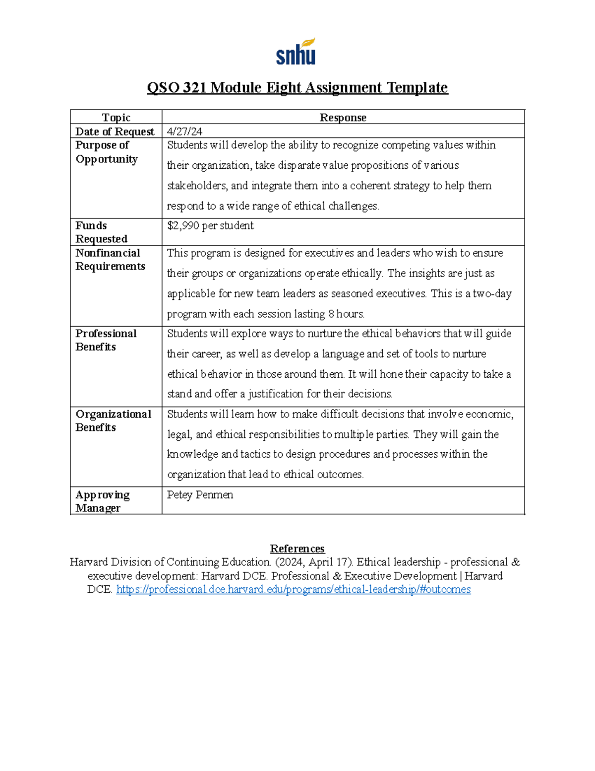 QSO 321 Module Eight - QSO 321 Module Eight Assignment Template Topic ...
