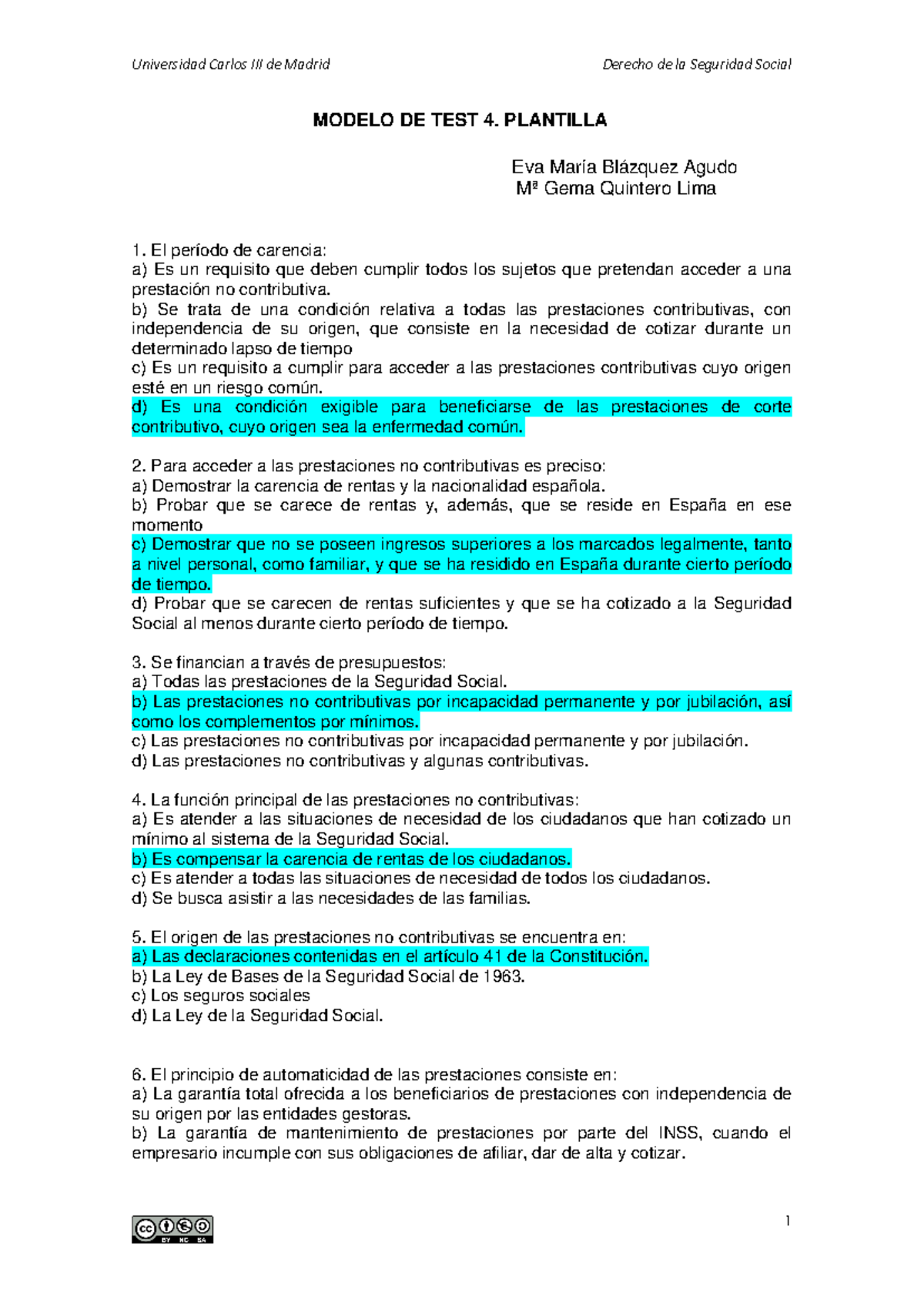 Modelo test 4 solucion - Test para la preparación de exámenes parciales ...