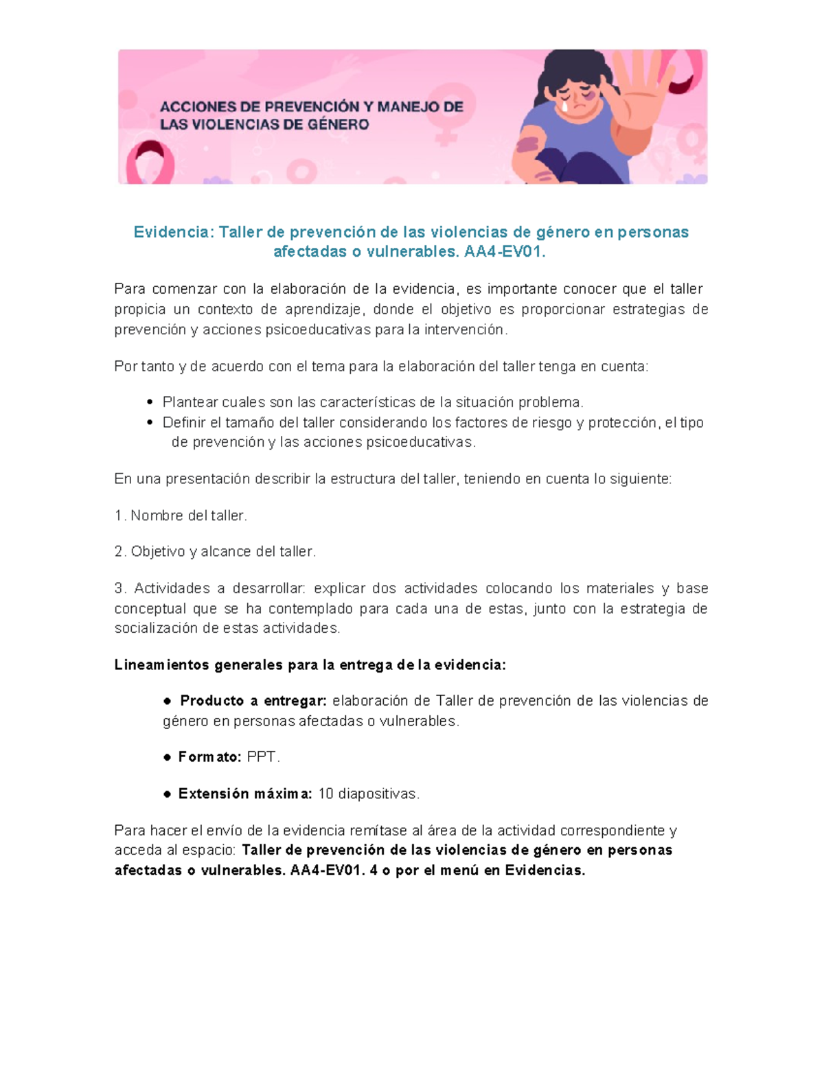 Actividad 4 Taller De Prevención De Violencias De Género Aa4 Ev01