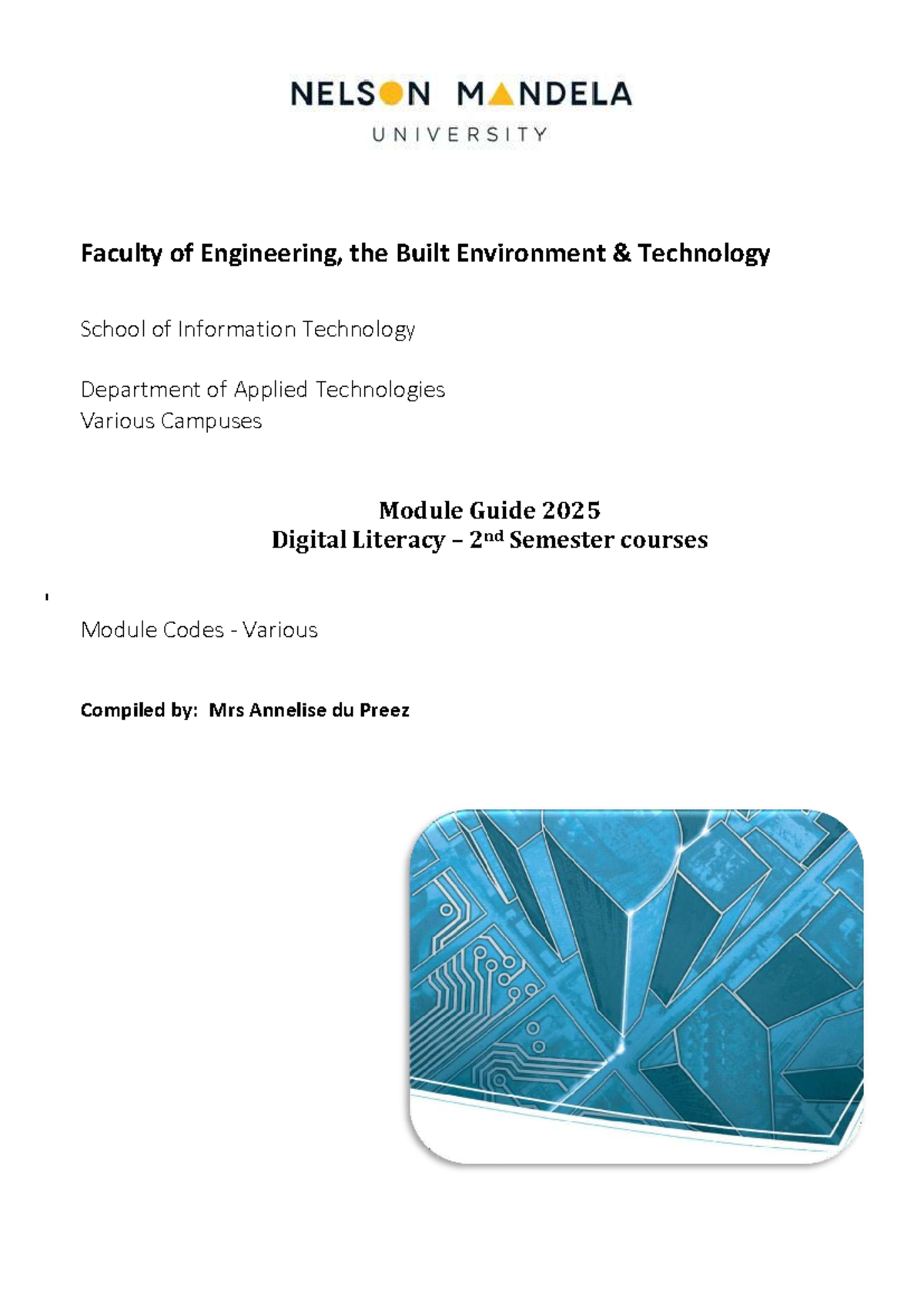 Study Guide: Digital Literacy Module (ITC1001) - Semester 2, 2025 - Studocu