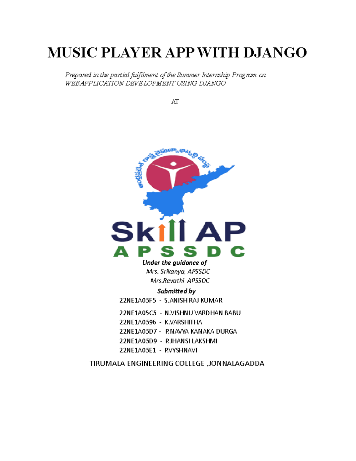 MUSIC PLAYER APP USING DJANGO - SUMMER INTERNSHIP PROJECT - Studocu