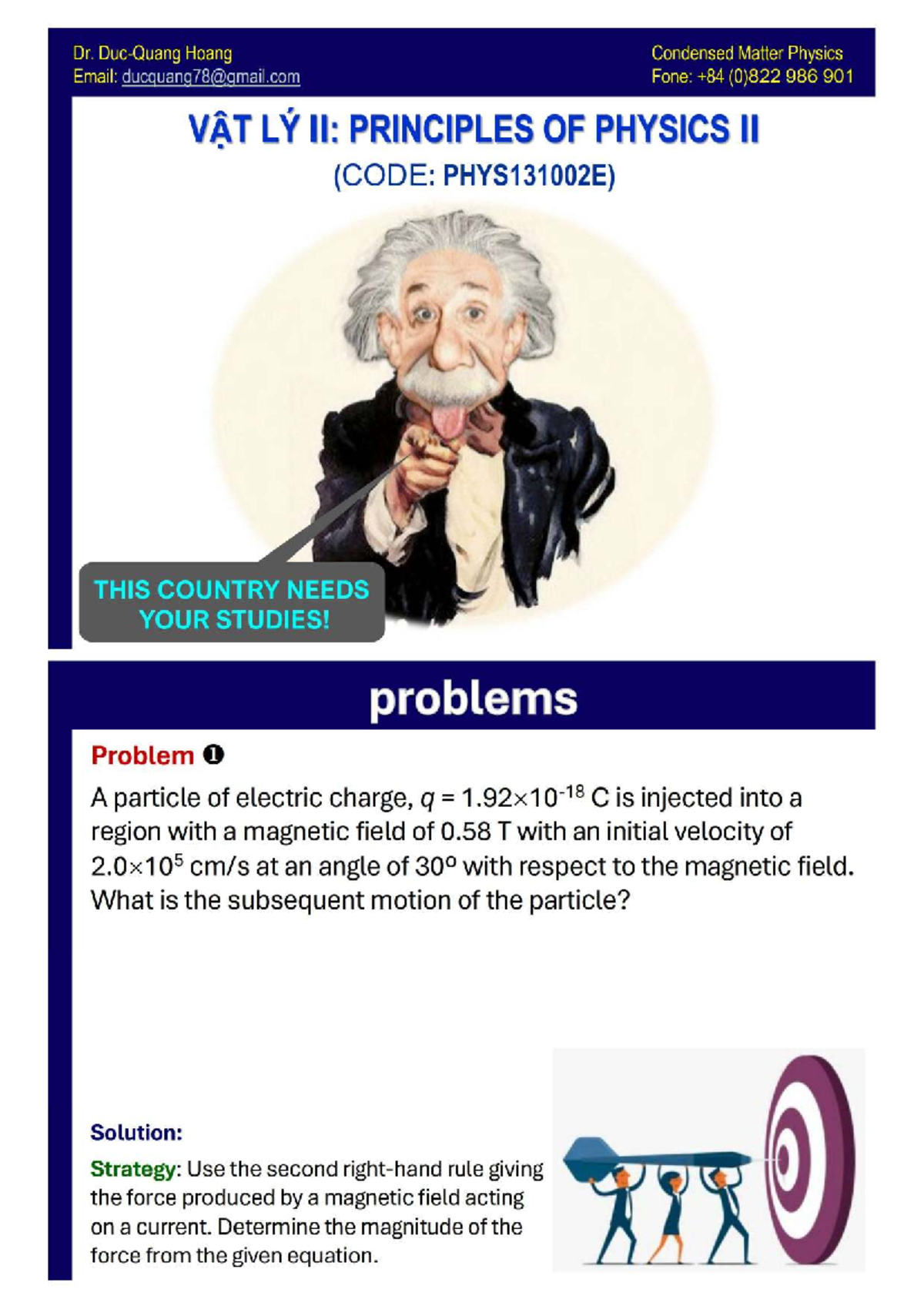 Physics II W4: Magnetism Problems & Solutions (Code: PHYS131002E) - Studocu