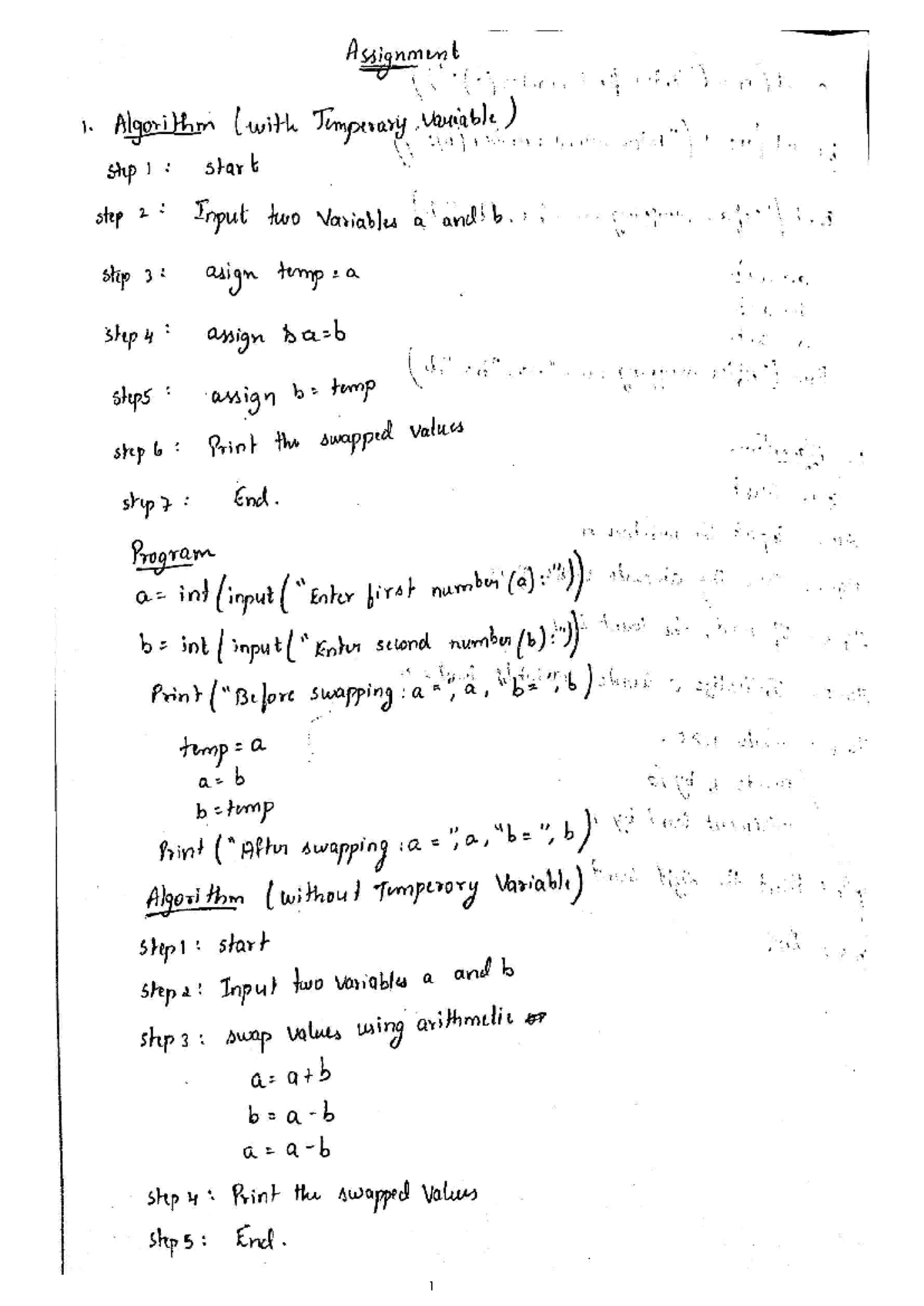 CSE Assignment 1: Algorithms and Programming Concepts Overview - Studocu
