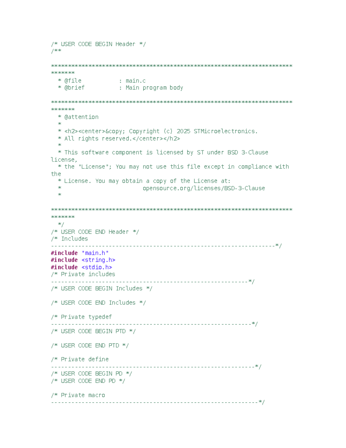 Main.c - User Code for LED Control and UART Communication - Studocu