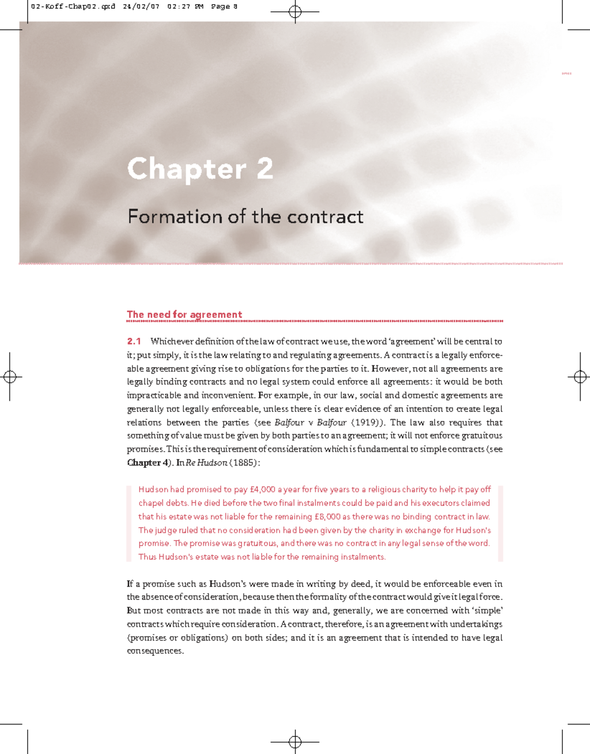 02:27 PM Page 8 Chapter 2: Formation of the Contract - The Need for ...