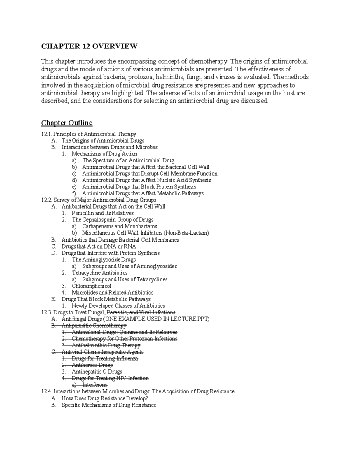Antimicrobial Chemotherapy Overview: Mechanisms & Resistance (BIOL 301 ...