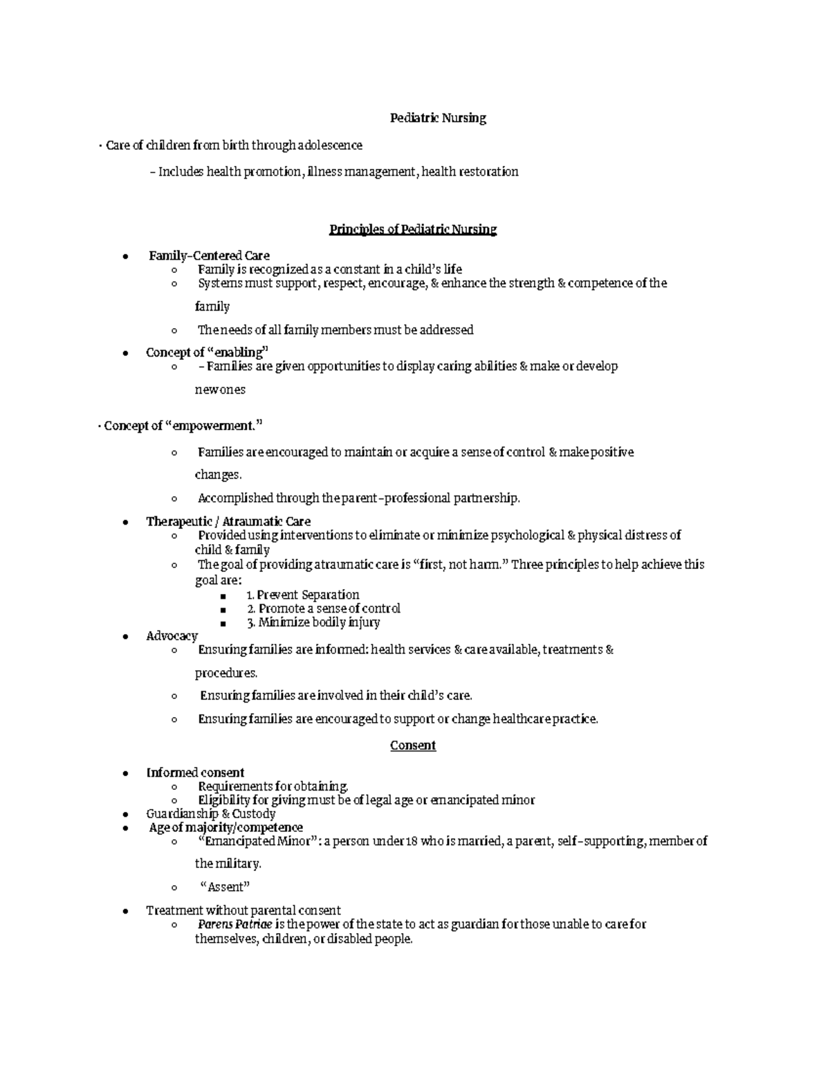 PEDS 2024 Exam 1 Review: Pediatric Nursing Concepts & Milestones - Studocu