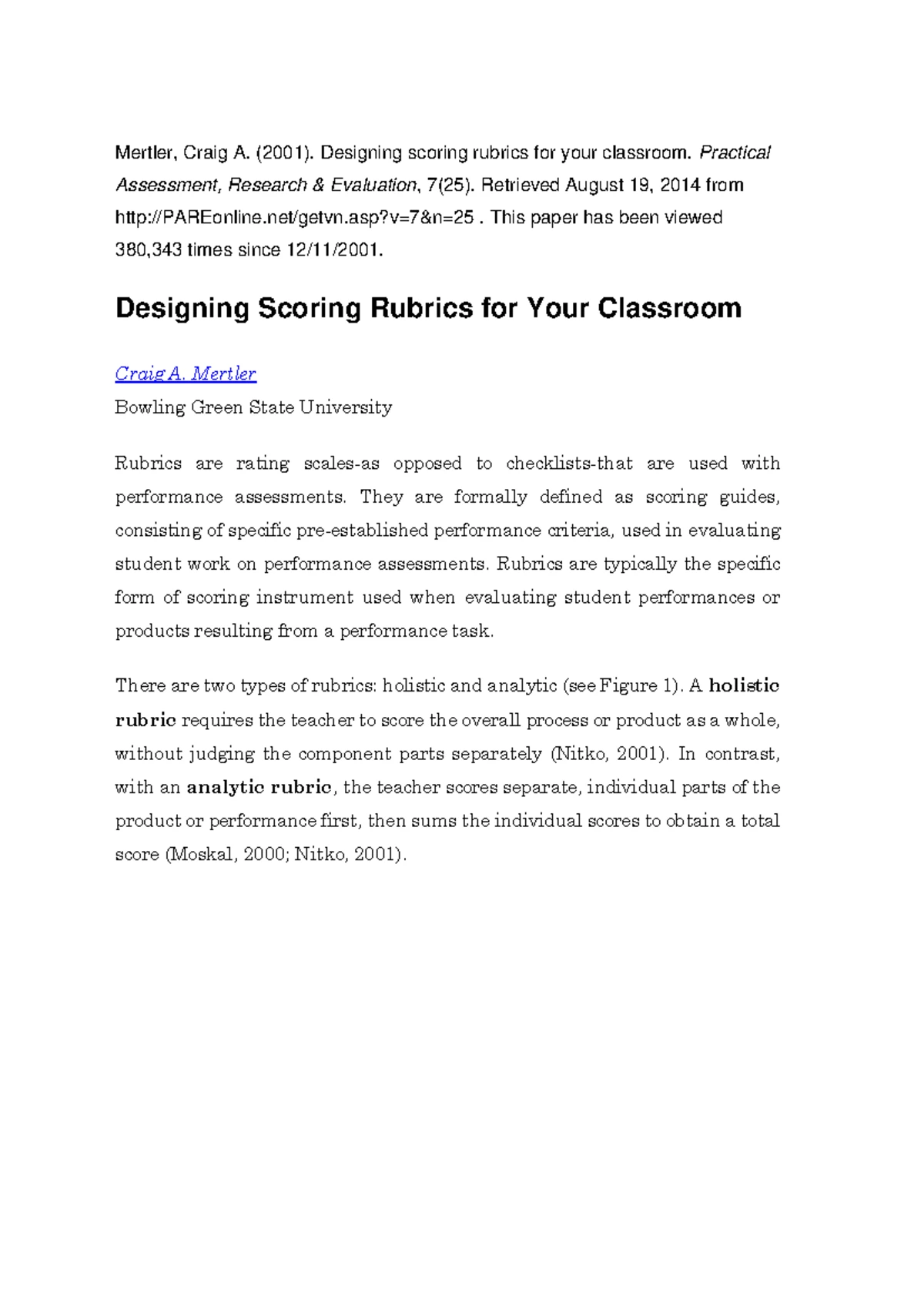 Quality Assessment Rubrics in South African Education Systems - Studocu
