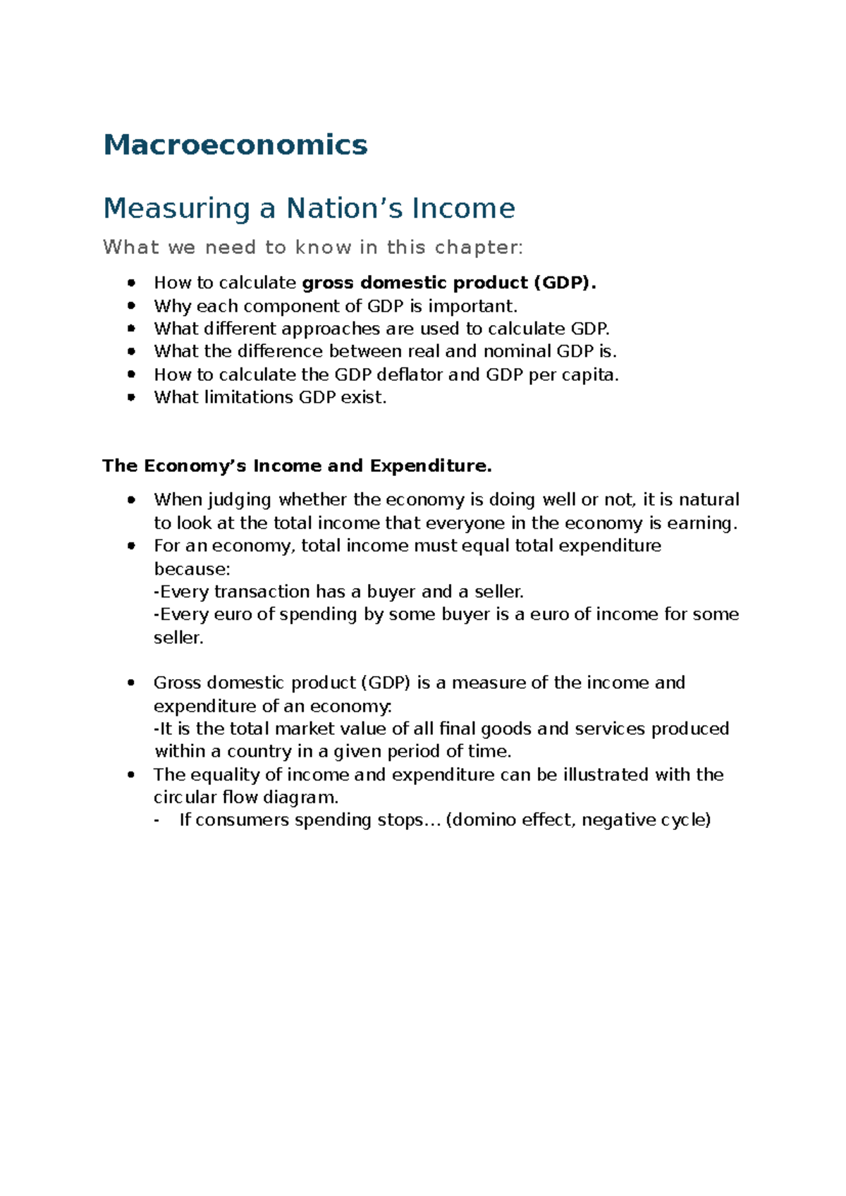 Macroeconomics 101: Week 1 - Understanding a Nation’s Income and GDP ...