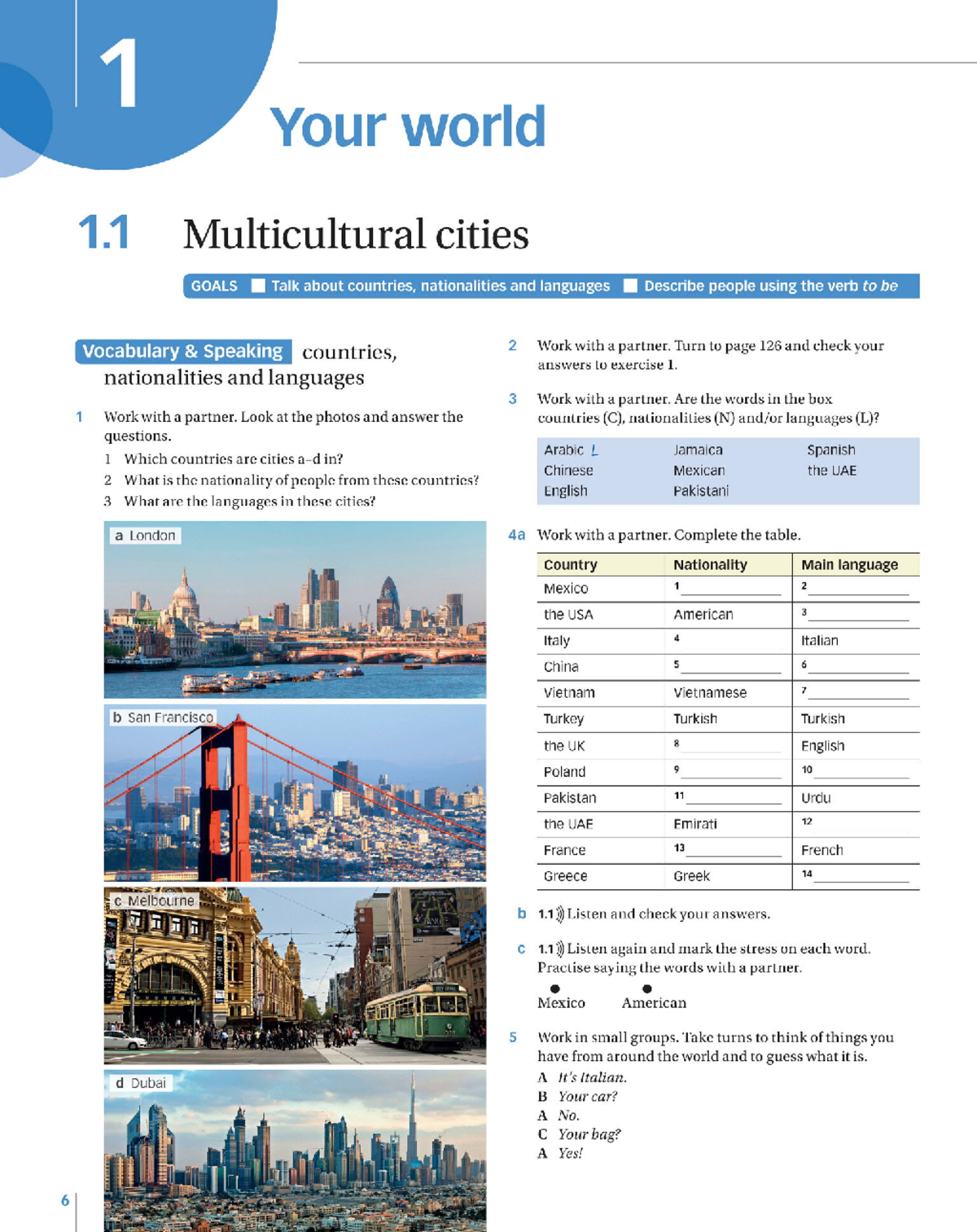 A2 Book 1 - Multicultural Cities: Countries, Nationalities, and ...