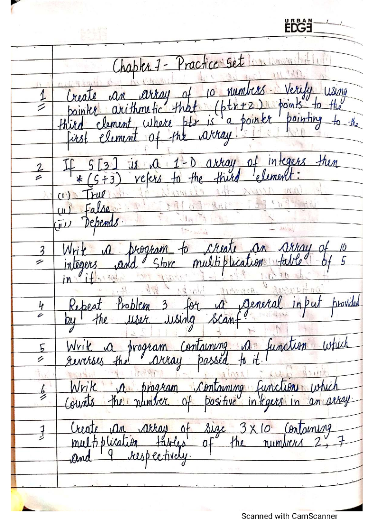 Chapter 7 - Practice Set for Course VE 603 - Studocu