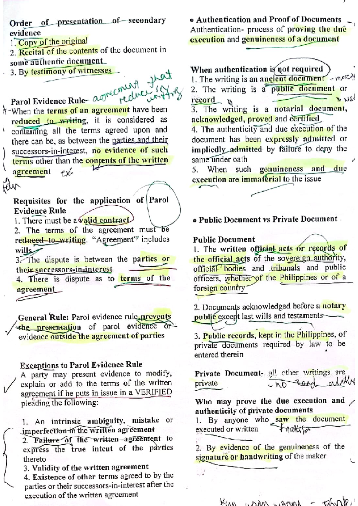Evidence Notes - Order of presentation of secondary Authentication and ...