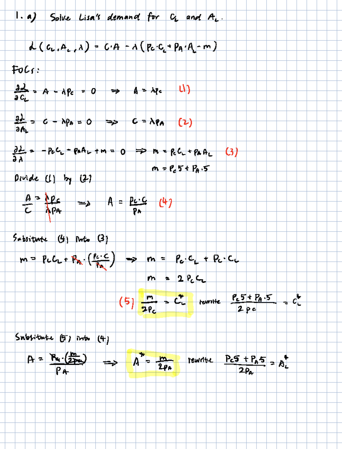 Assignment 4: Solving Demand and Pareto Efficiency in Economics - Studocu
