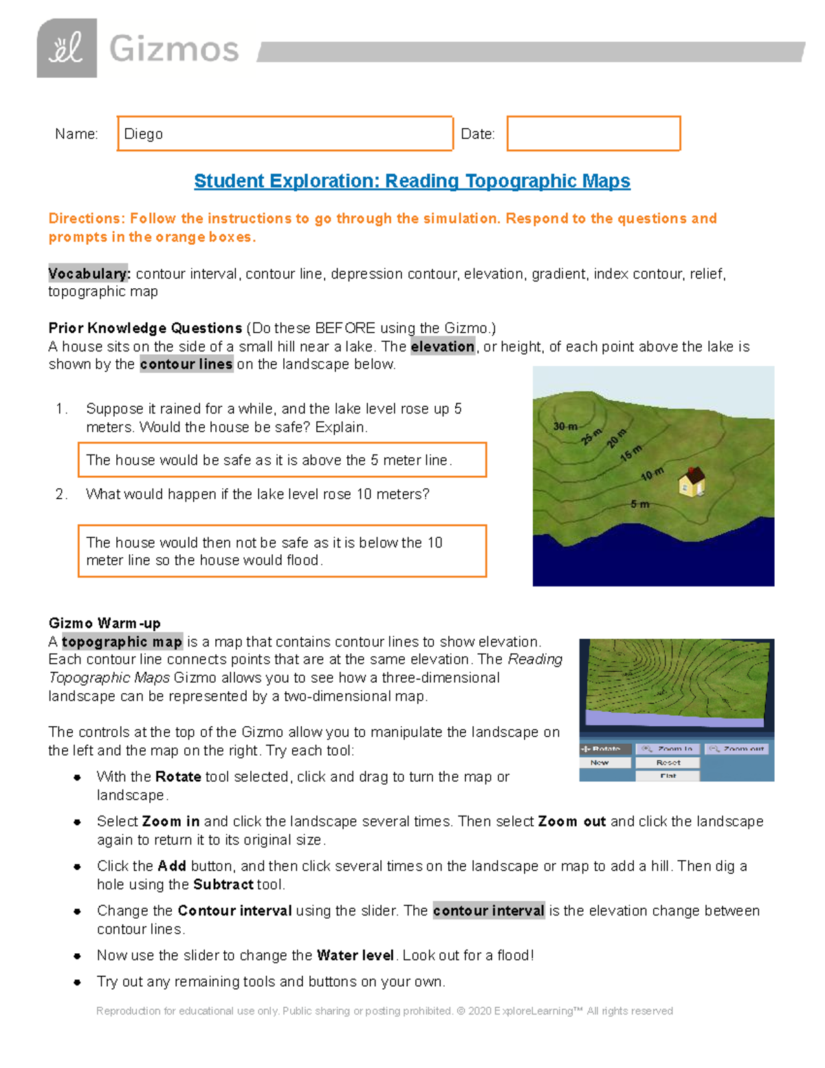 Copy of Copy of Reading Topo Maps SE - Name: Diego Date: Student ...