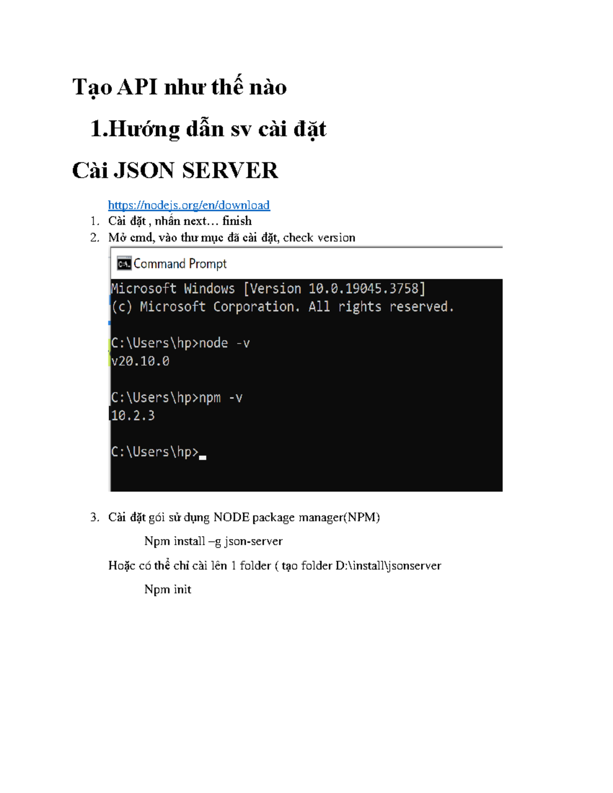 B910-Test API sá» dá»¥ng Postman-táº¡o API (JSON- Server) sv - Tạo API ...