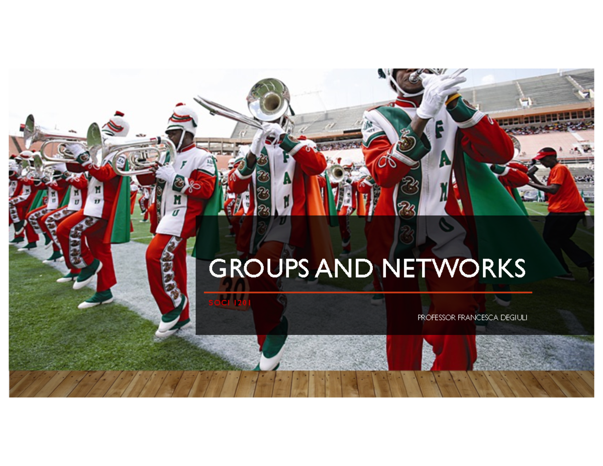 SOCI 1201: Understanding Social Groups and Networks in Society - GROUPS ...