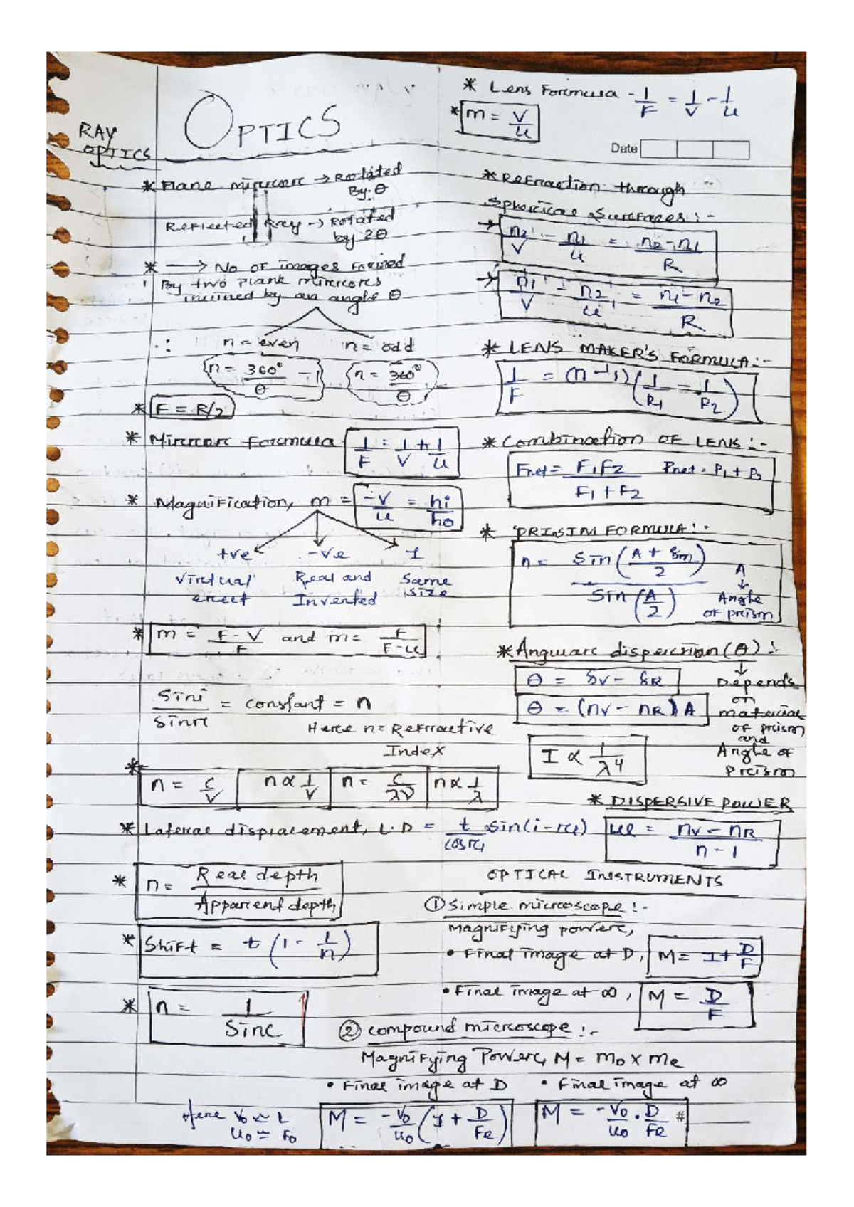 Optics and Wave Physics Study Notes - PHYS 101 - Studocu