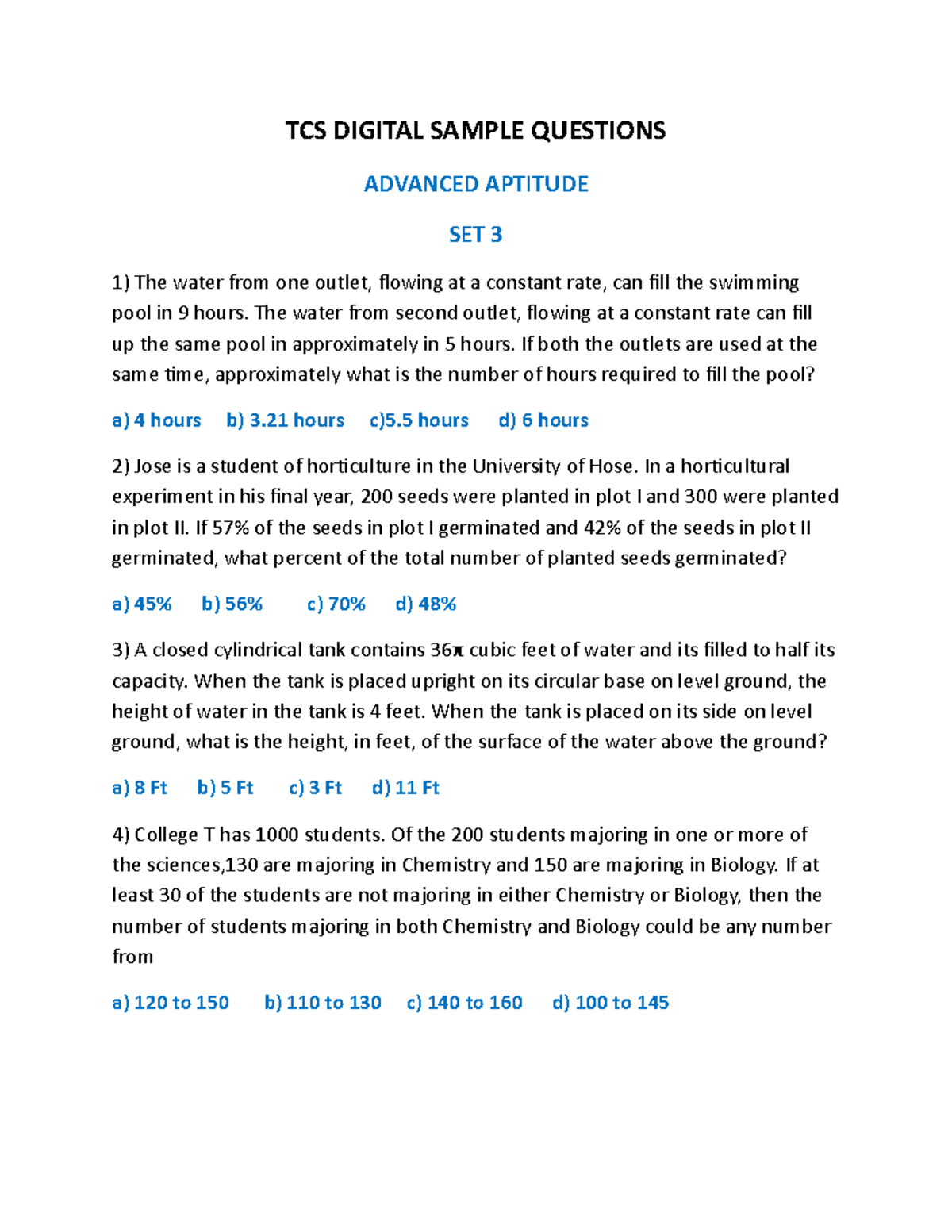TCS Digital - SET 3 - Tc3 - TCS DIGITAL SAMPLE QUESTIONS ADVANCED ...