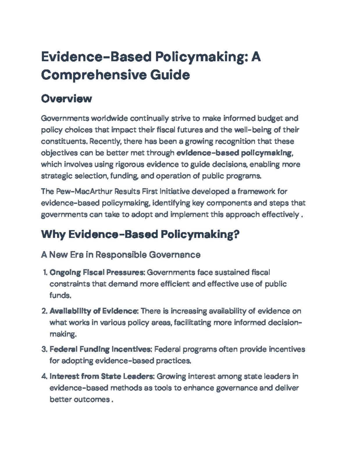 Evidence-Based Policymaking: A Comprehensive Guide to Effective ...