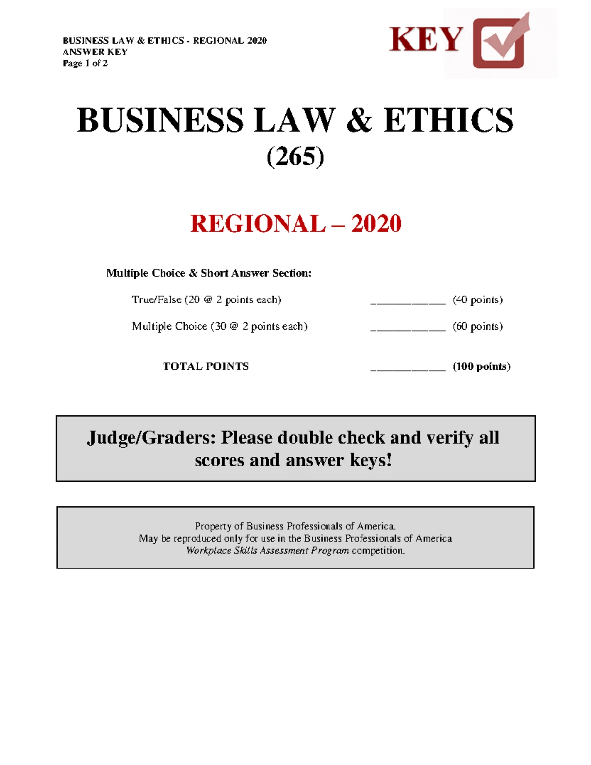 265 Business Law Ethics R 2020 - BUSINESS LAW & ETHICS - REGIONAL 2020 ...