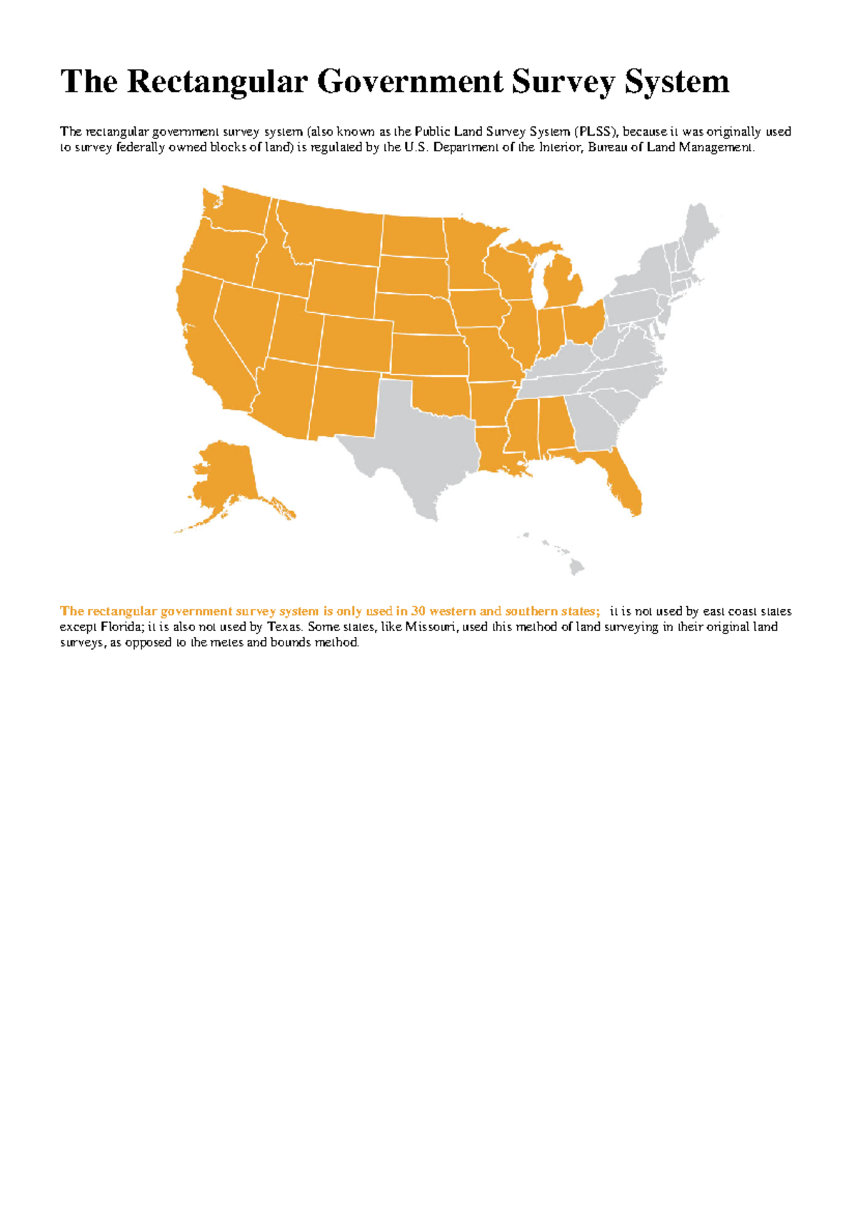 PLSS Overview: Understanding the Rectangular Government Survey System ...