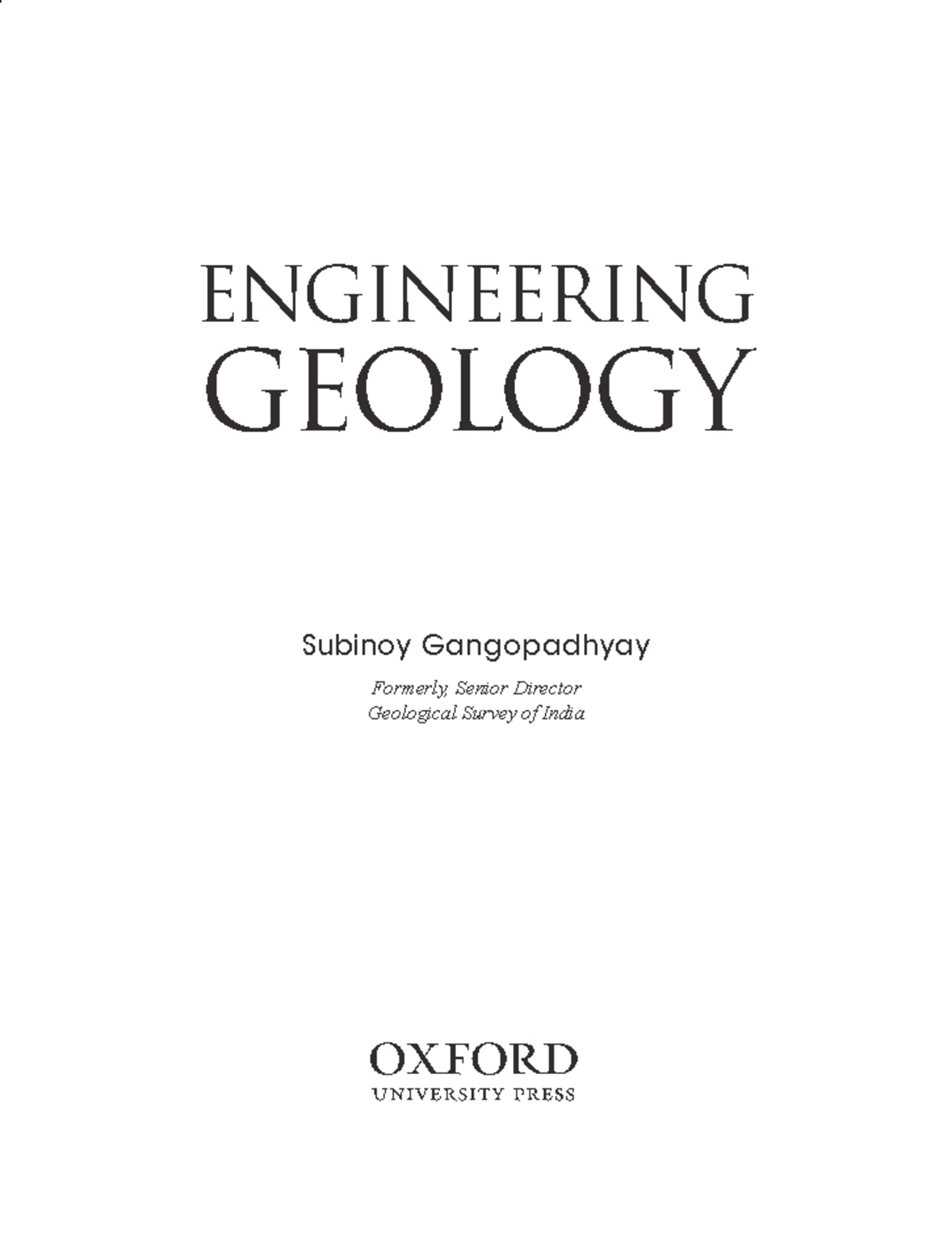 Engineering Geology Overview - Geological Survey of India - Studocu